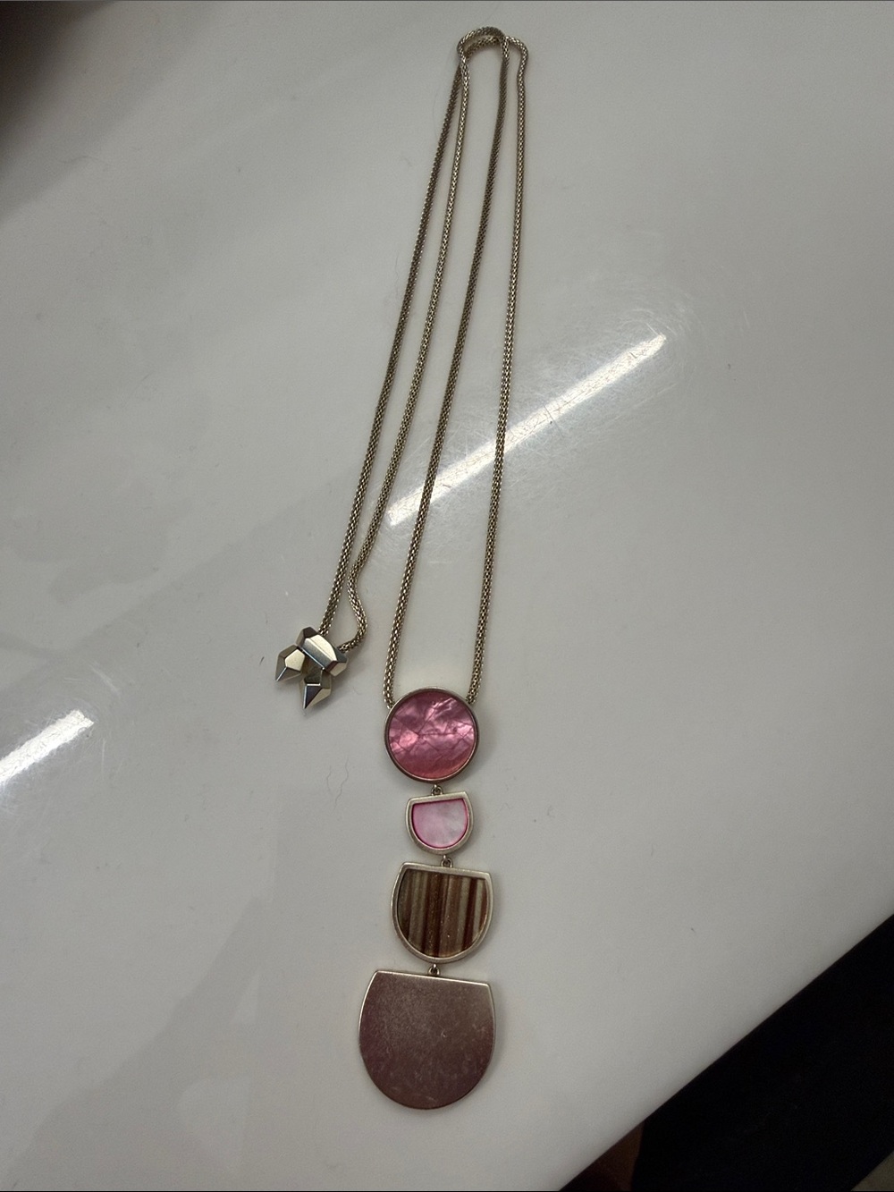 Kendra Scott Gold-Tone Necklace with Pink and Brown Accents